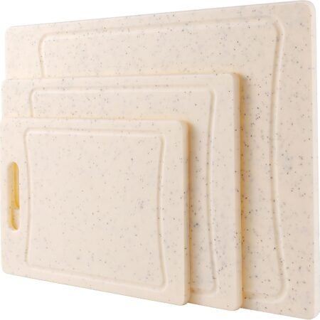 Non-Slip Cutting Board Set – Kitchen Essentials with Easy Grip Handle for Meat, Veggies, and Fruits, 3 Cutting Boards, Speckled White
